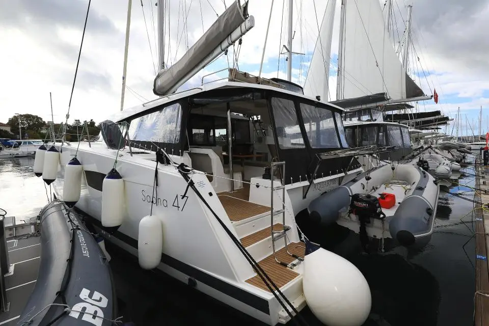 Fountaine Pajot Saona 47 Quintet Aquarius in Marina Kornati, Biograd