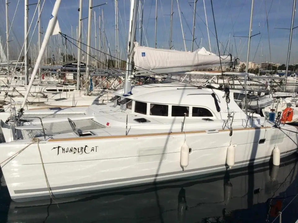 Lagoon 380 ThunderCat in Lavrion, main port