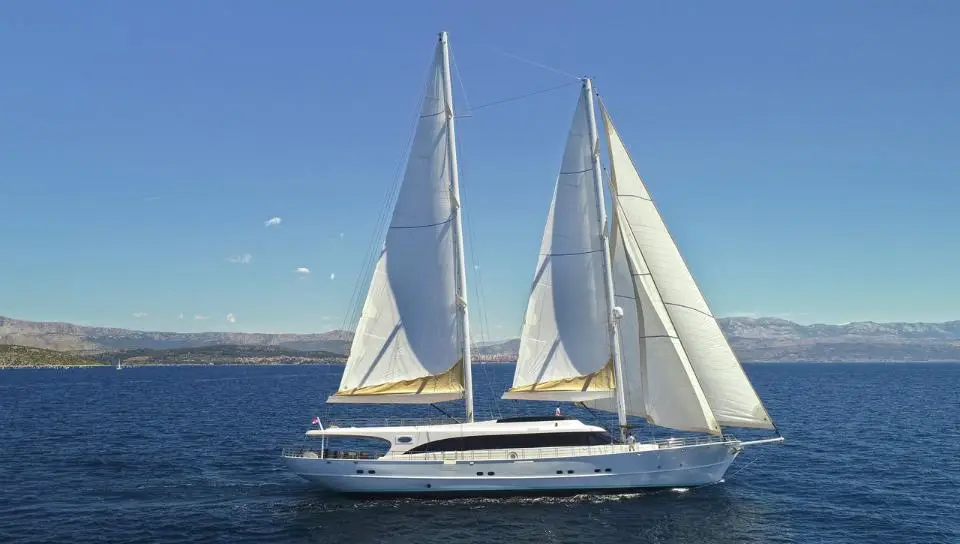 Motorsailer Acapella in Split Harbour