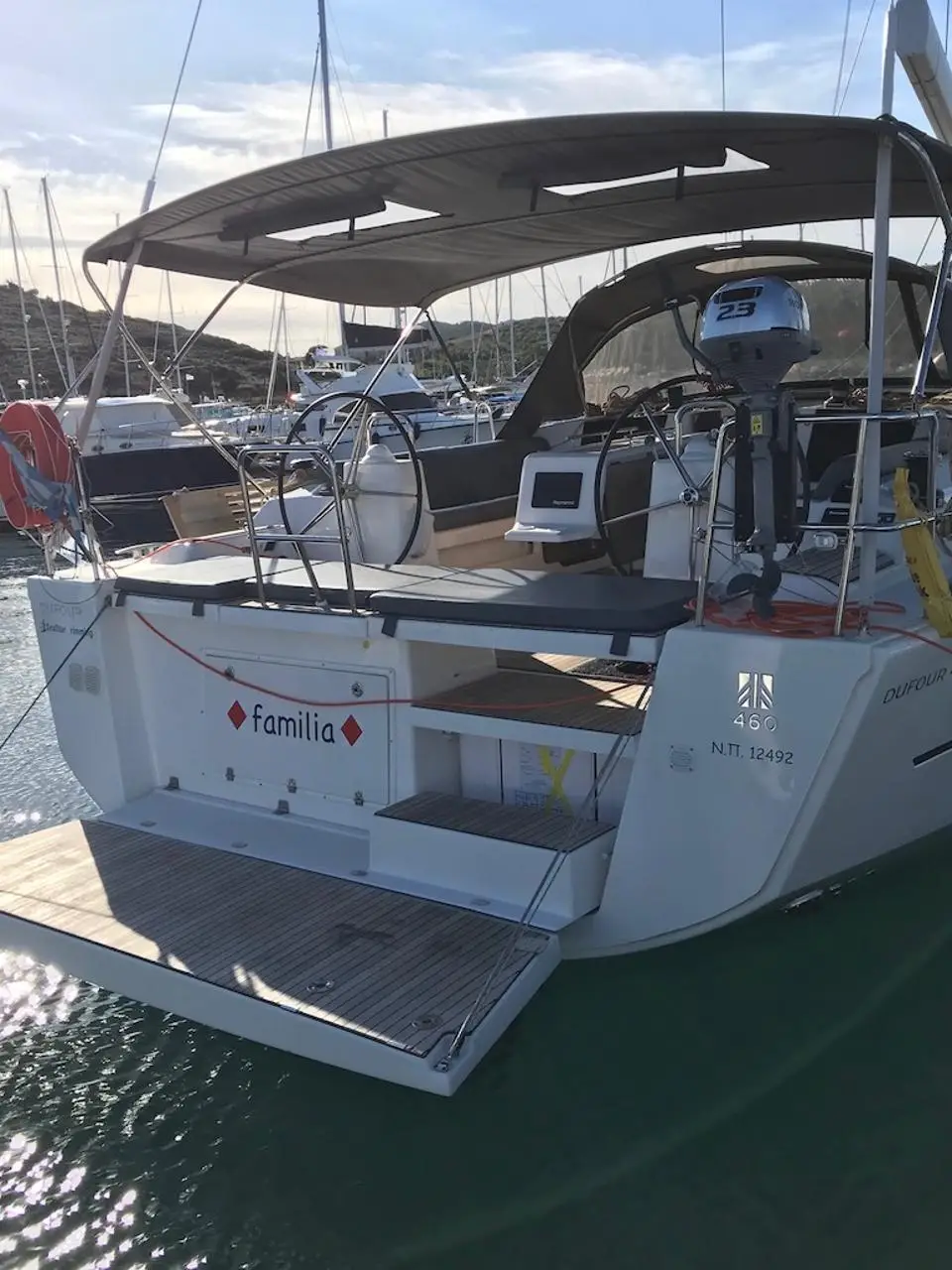 Dufour 460 GL Familia in Athens, Alimos marina
